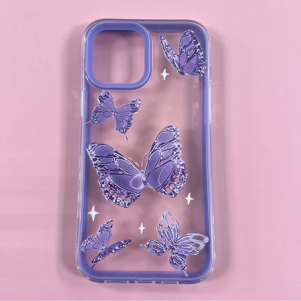 iPhone 12 Pro Max Clear purple butterfly phone case #butterflyphonecase